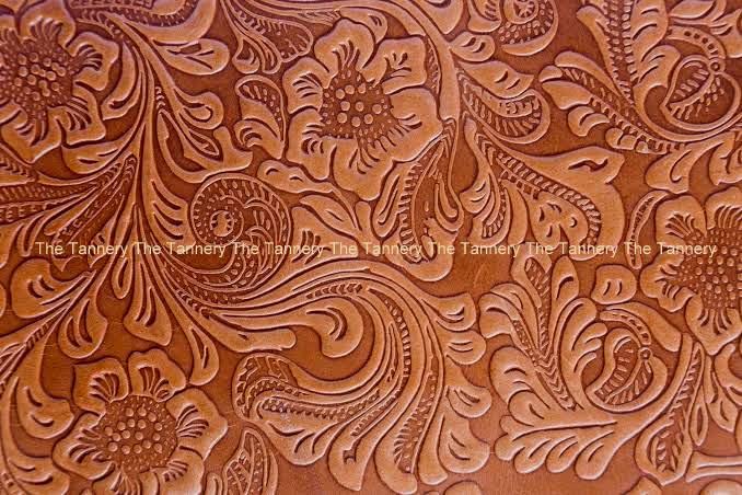 The Tannery Embossed Flower Genuine Leather Hides for Crafts, Home Decor, Tooling, Sewing - Hobby Workshop Crafting Leather 12x24