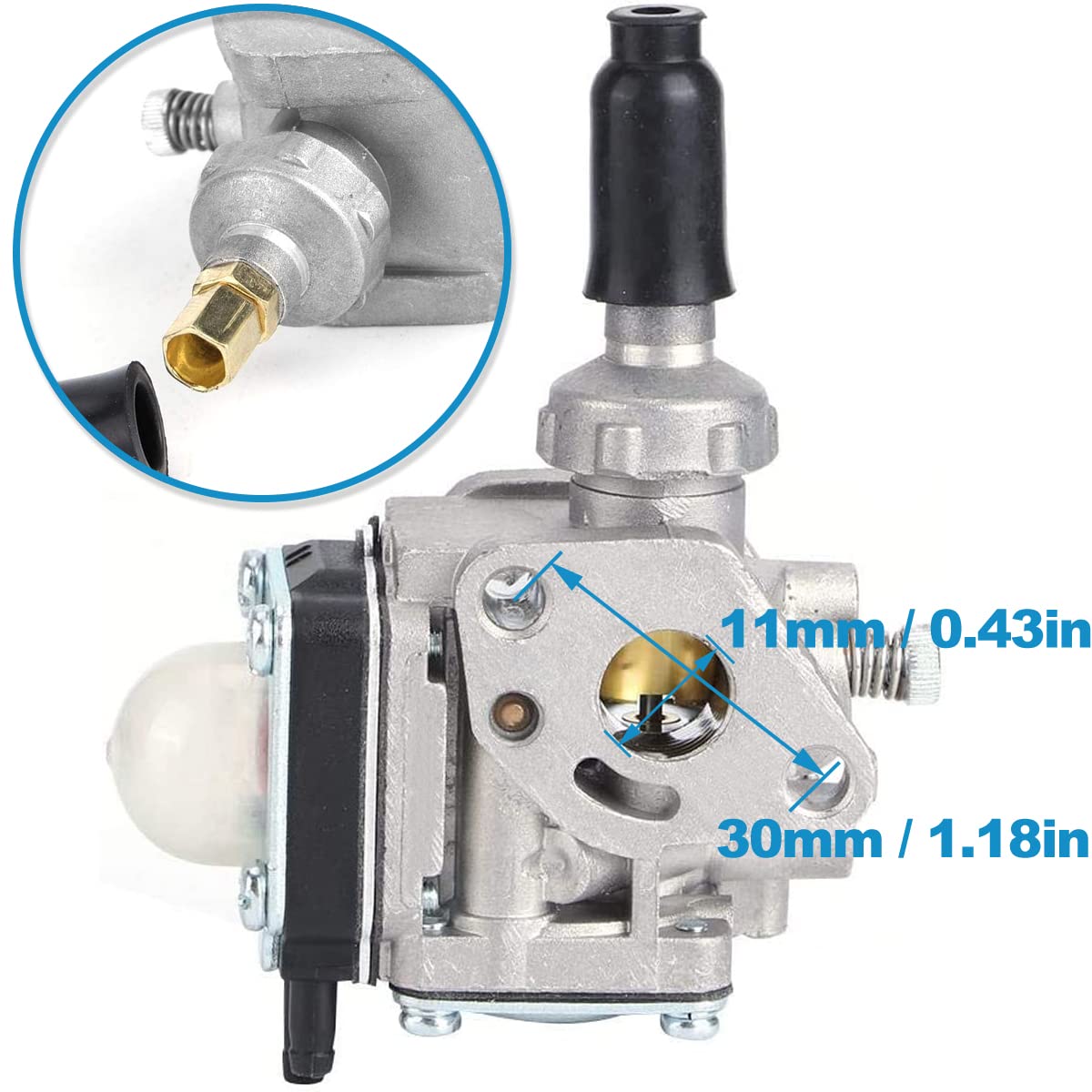 ZAMDOE Kit de carburateur pour Kawasaki Th43 Th48 Moteur Tondeuse à Gazon Outil de Jardinage extérieur, avec Joint de Ligne de Carburant Bougie d'allumage pièces de Moteur