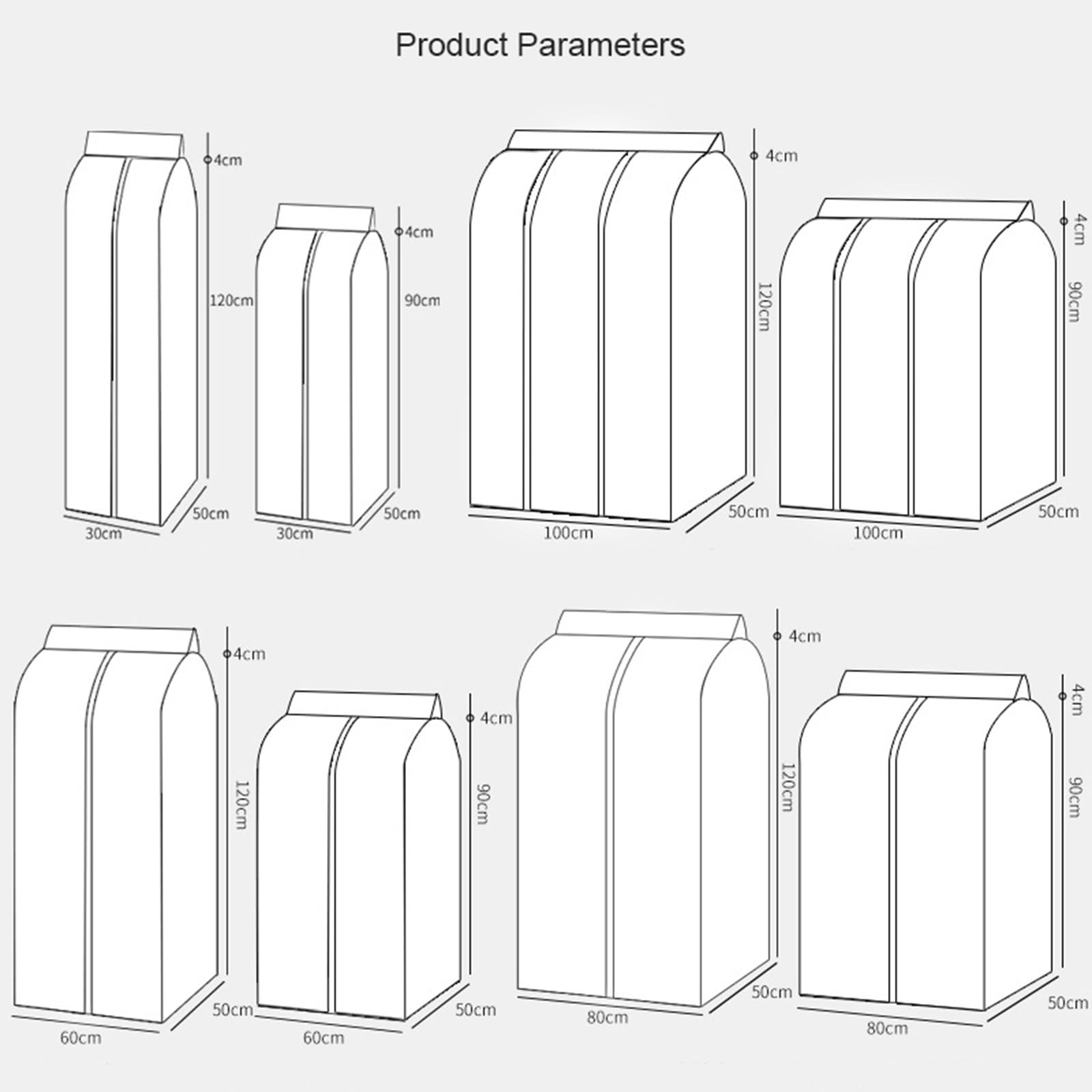 Fundas para Ropa A Prueba De Polvo, Impermeables, Cubierta para Perchero, Armario Colgante Transparente, Bolsas De Almacenamiento para Ropa, para Traje, Abrigo, 60 X 50 X 120 Cm,Transparente