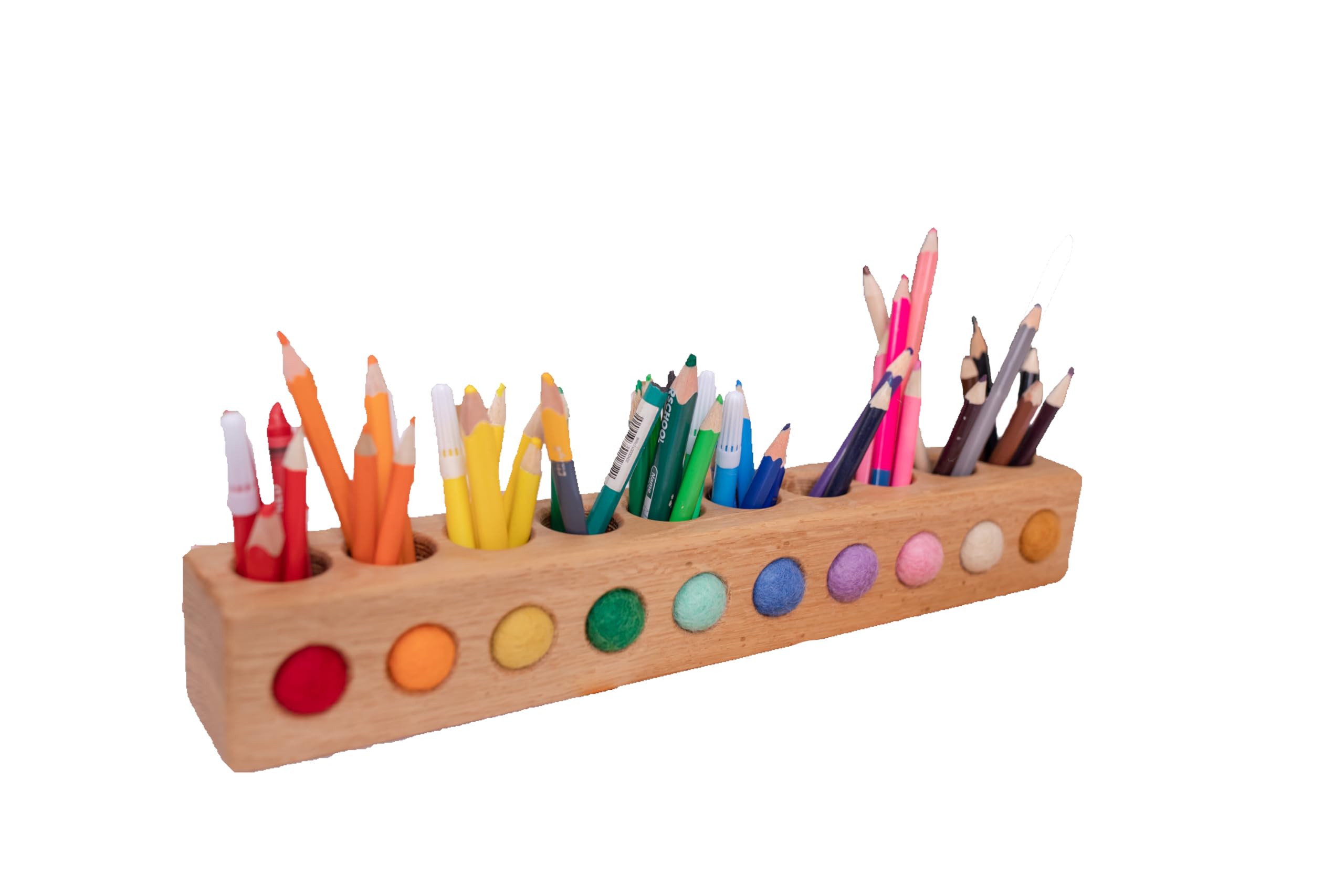Pencil holder 10 holes child gift for kids desk organization Montessori pencils organizer homeschool art supplies kids gift wooden color sorting of pencils kids adult coloring PENCILS ARE NOT INCLUDED
