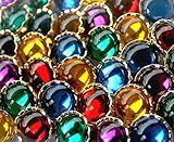 Nesha Assorted Gemstone Color Acrylic Rhinestone Shank Buttons 75 Pcs