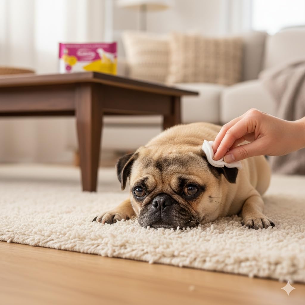 Inodorina Salviette Refresh per Occhi e Orecchie di Cani e Gatti (24 Confezioni da 15 Pezzi, Camomilla) – Salviettine per Animali ad Azione emolliente e antiodore – Rispettano Il PH Naturale