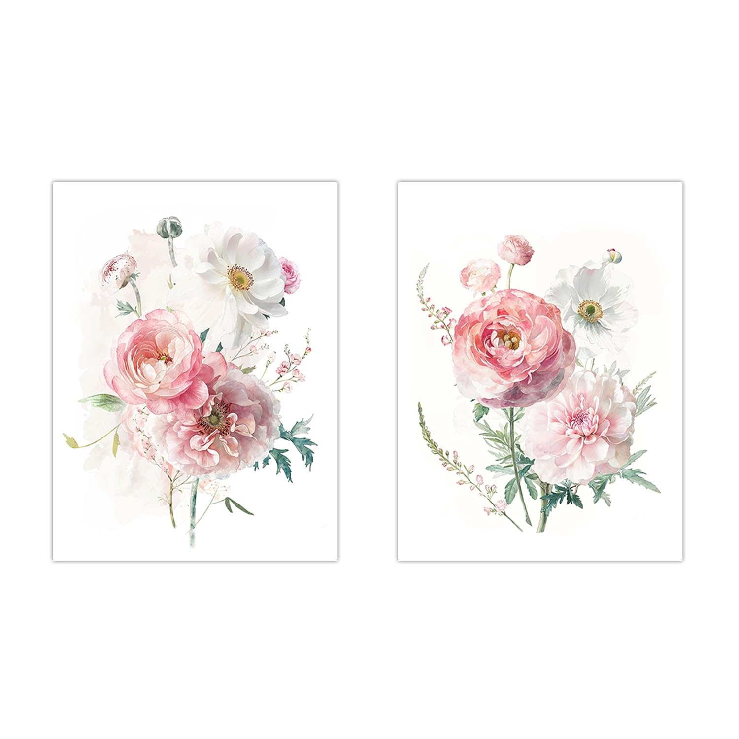 Tableau sur toile fleurs 40x40 cm idéal pour une chambre romantique