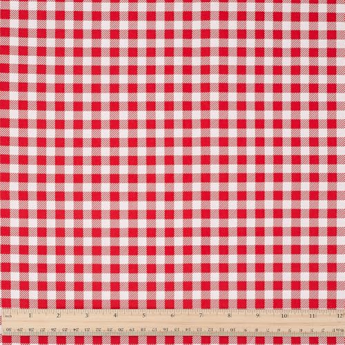 PH PandaHall Tissu à Carreaux 1.6m de Large Tissu Rouge à Carreaux Vendu au Mètre Tissus en Coton carreaux gingham Motif Tartan pour Couture Bricolage Vêtements Quilting Nappes Rideaux Décoration