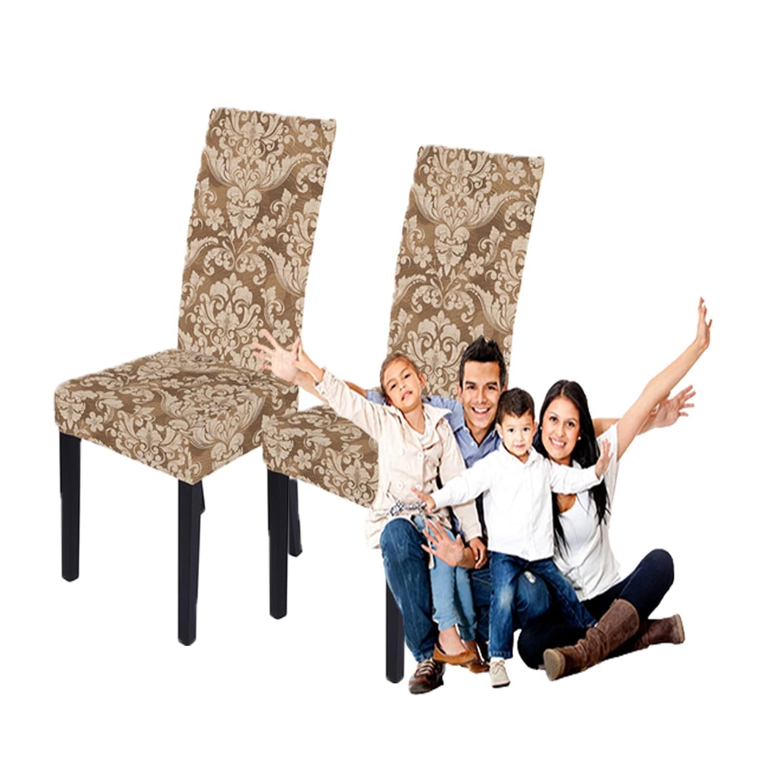 NMVAWIPT Stretchable Polyester-Spandex Dining Chair Covers Non-Slip Elastic Slipcovers For Room Banquet Hotel(4#,2pcs)
