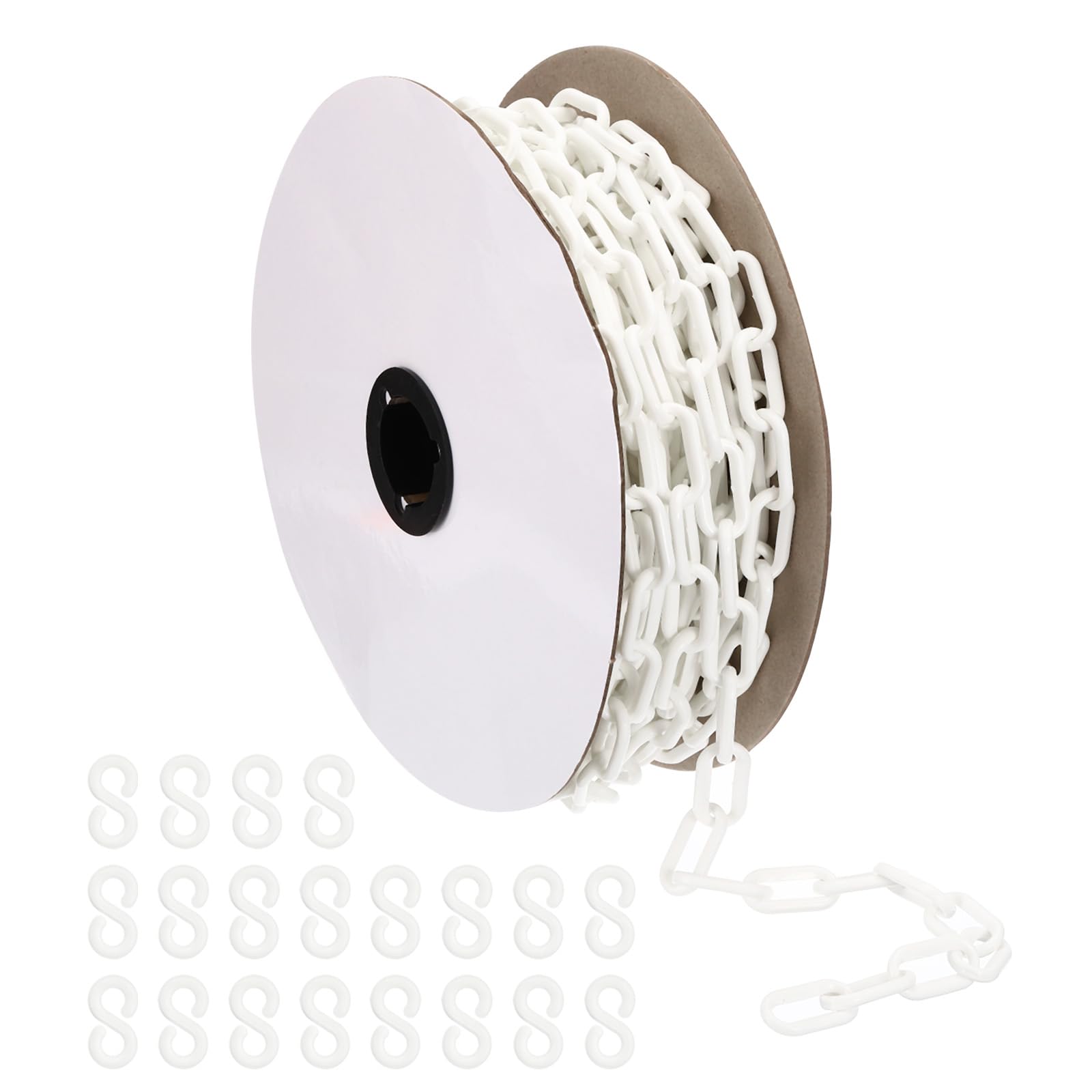 PATIKIL 64 Pieds Maillons de Chaîne en Plastique Blanc 1/4 Pouce 6 mm
