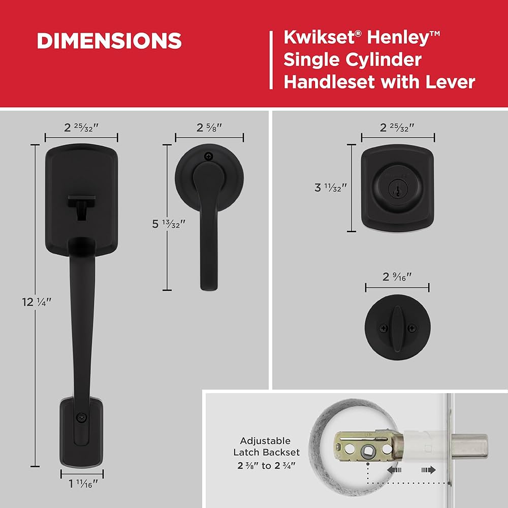 Amazon.co.jp: Kwikset Henley フロントエントリードア ハンドル