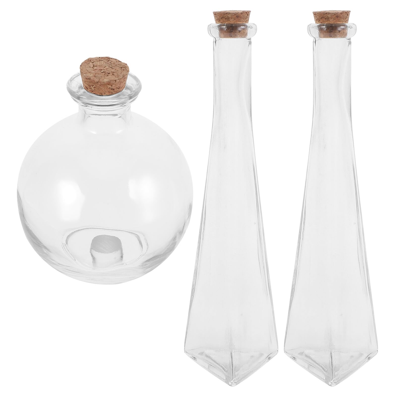 TOYANDONA 3 Stück Glasflaschen mit Korken für Hochzeits Sandzeremonie Transparente Dekorative Fläschchen zum Aufbewahren von Sand Elegantes Origami Bastelgefäß