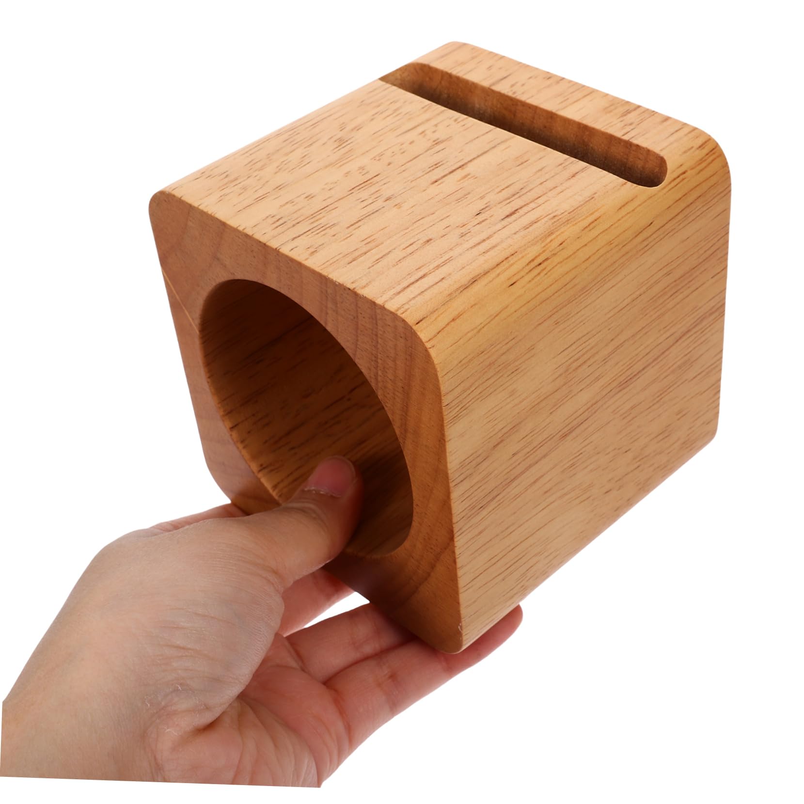 Tofficu Supporto Legno Cubo per Telefono da Scrivania Marrone
