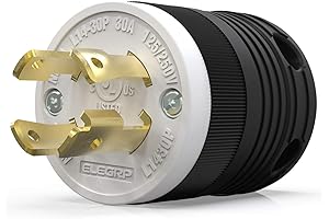 ELEGRP Heavy-Duty 220V 30 Amp NEMA L14-30P Twist Lock Plug for Generators