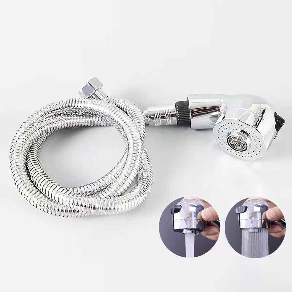 Mixer Taps Sprayer Set, 1.1m Shampoo Bowl Hose And Sprayer Head Kit G1/2 Salon Sink Hose Replacement - Image 3