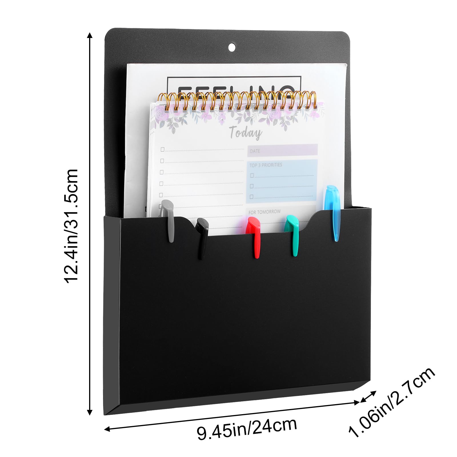 Confezione da 4 porta documenti magnetici, formato A4, organizer per frigorifero, matite, pennarelli, lettere, penne, articoli di cancelleria per aule, ufficio, casa