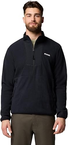 Columbia Mens Sequoia Grove Half Zip Fleece Jacket, Black, Small