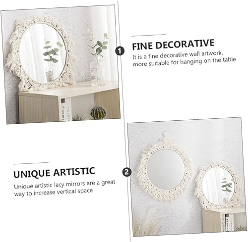 Miniatura 6 de Maquillaje redondo hecho a mano de la decoración de la pared del espejo del espejo de la rota