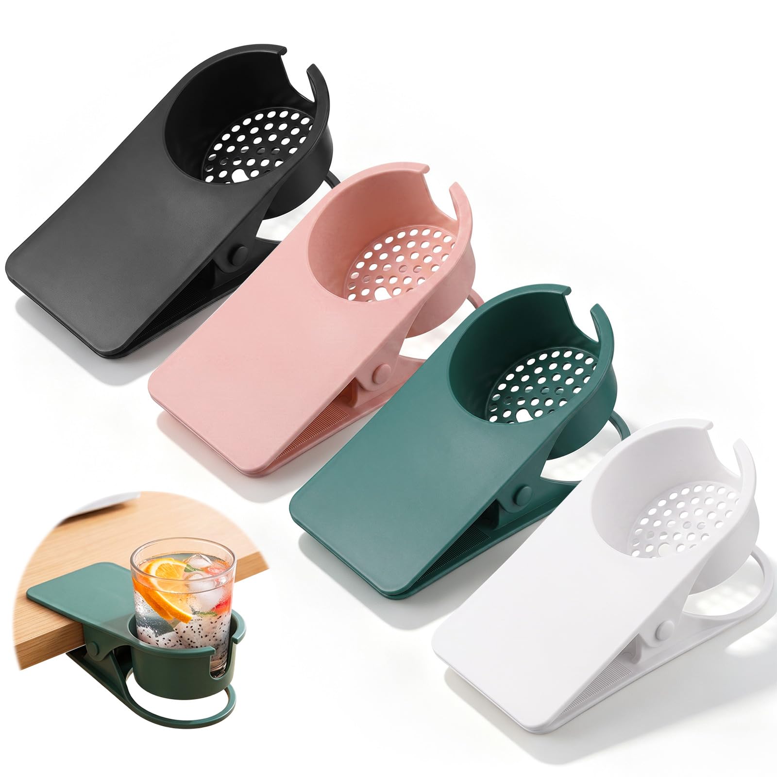4 portavasos para silla de playa, soporte para bebidas con clip para casa