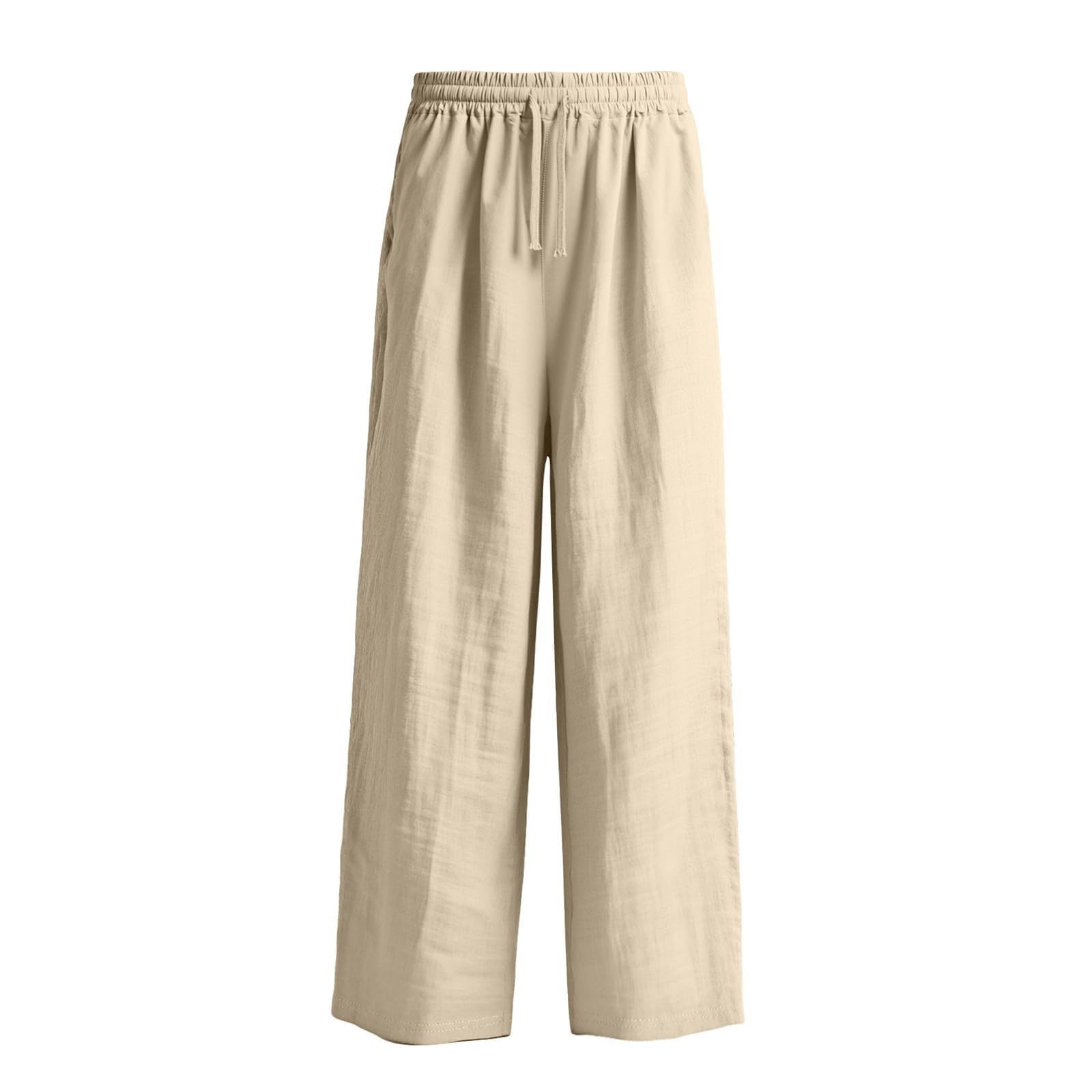 Pantalones Palazzo Largos Anchos de Lino Muselina para Niñas y Adolescentes