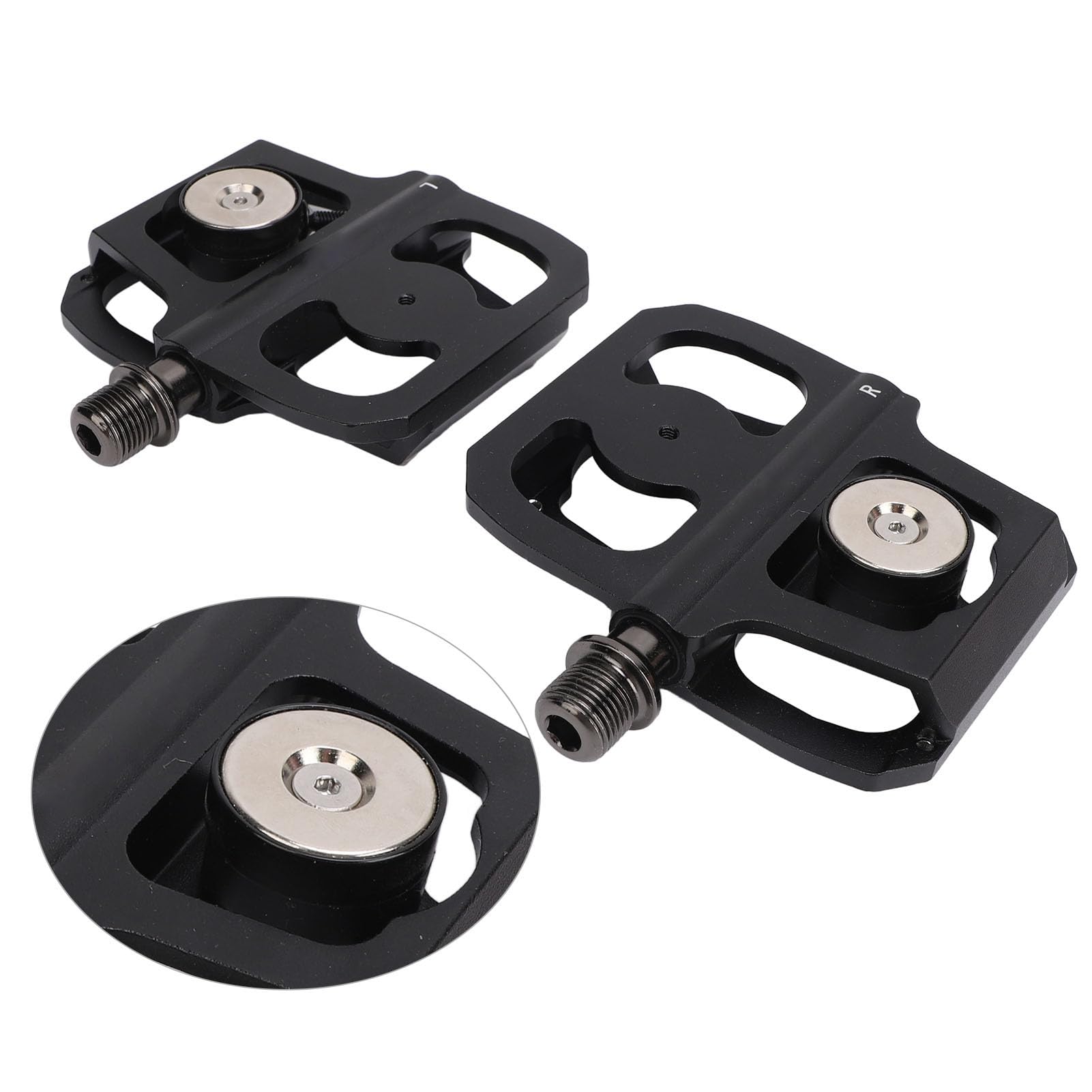 Pedales de bicicleta con rodamiento DU sellado, pedales de plataforma plana de aleación de aluminio con eje de acero y interfaz roscada universal