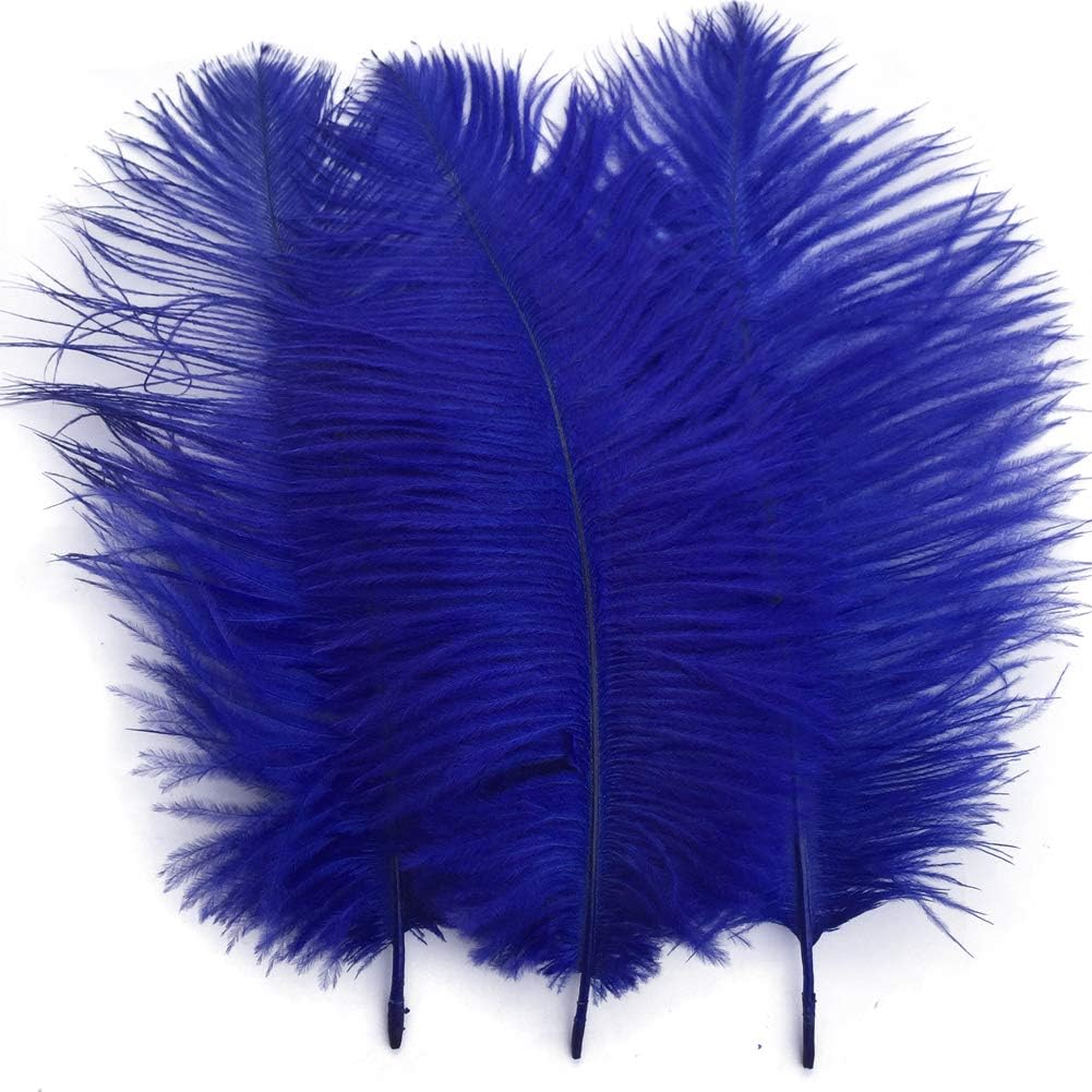 Shekyeon Royal Blue 10-12inch 25-30cm Ostrich Feather Home Decoration DIY Craft Pack of 10 — image 1