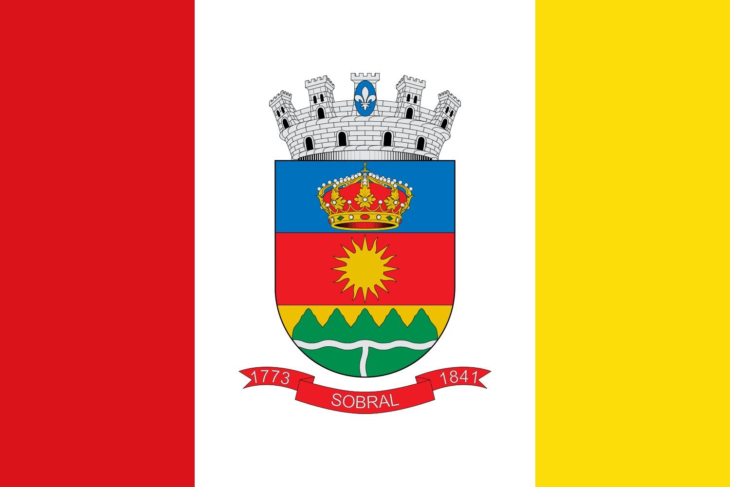 Drapeau officiel Sobral Ceará grand format pour mât civique et événement municipal