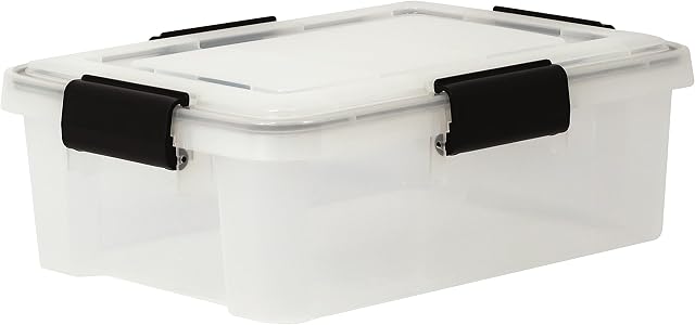 IRIS 10 Litre Small Weatherproof Airtight Clear Plastic Damp Proof A4 Paper Dry Storage Box! (AT-S)