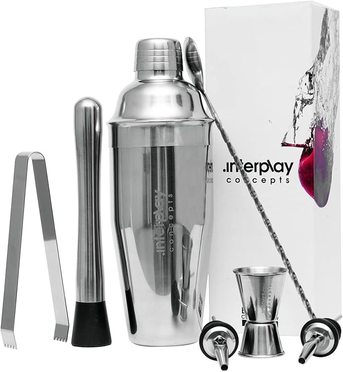Cocktail Shaker Set, 8 Pieces Cocktail Set, Cocktail Shaker 750ml Large