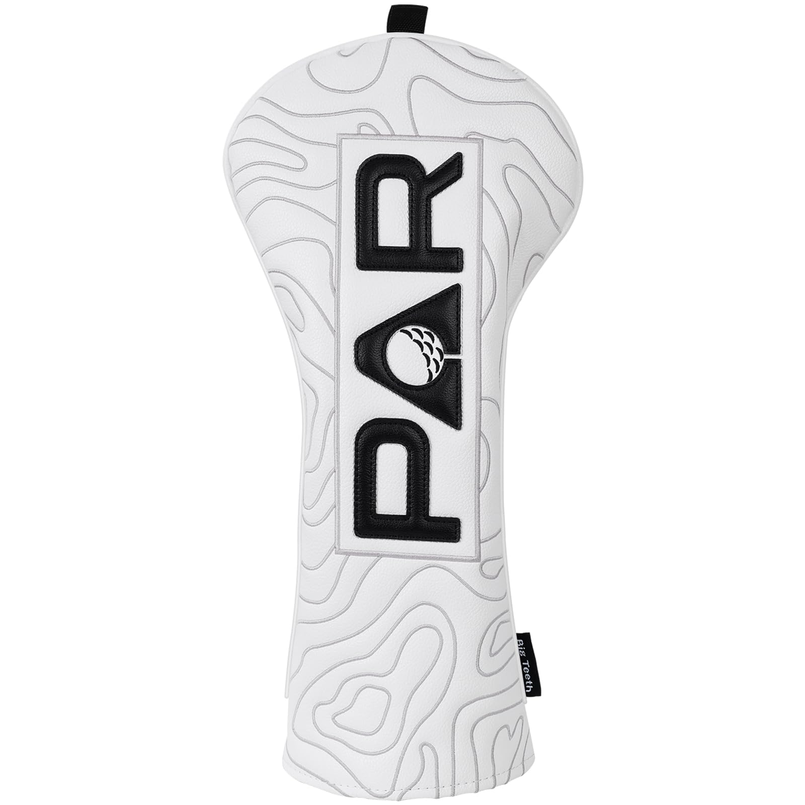 Golf Club Head covers for Driver 460CC DR #1 Elastic Closure White PU Leather Black PAR Pattern