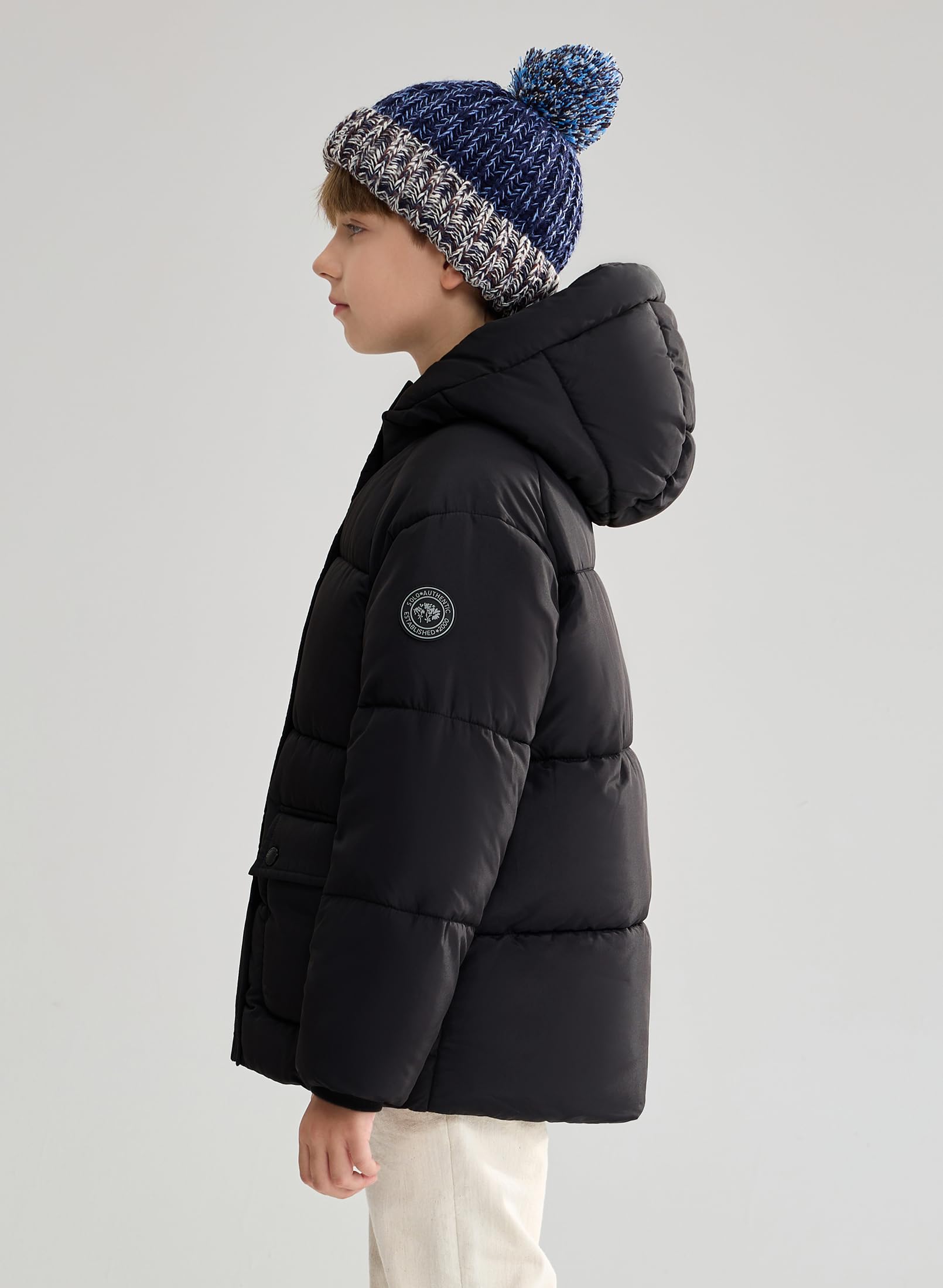 SOLOCOTE Abrigo de Invierno para Niños Repelente al Agua Cortavientos Acolchado Pesado Chaqueta Parka para Niños Niñas