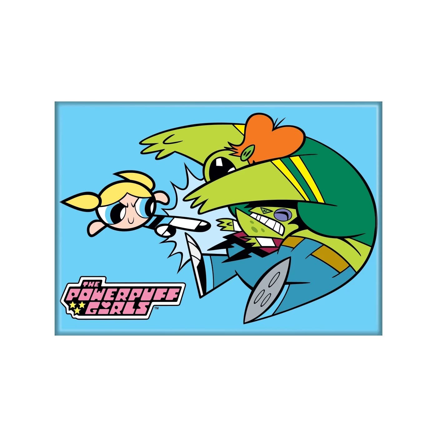 Ata-Boy Powerpuff Girls Magnet - Buttercup, Blossom and Bubbles in Circle 2.5" x 3.5" Magnet for Refrigerators, Whiteboards & Locker Decorations