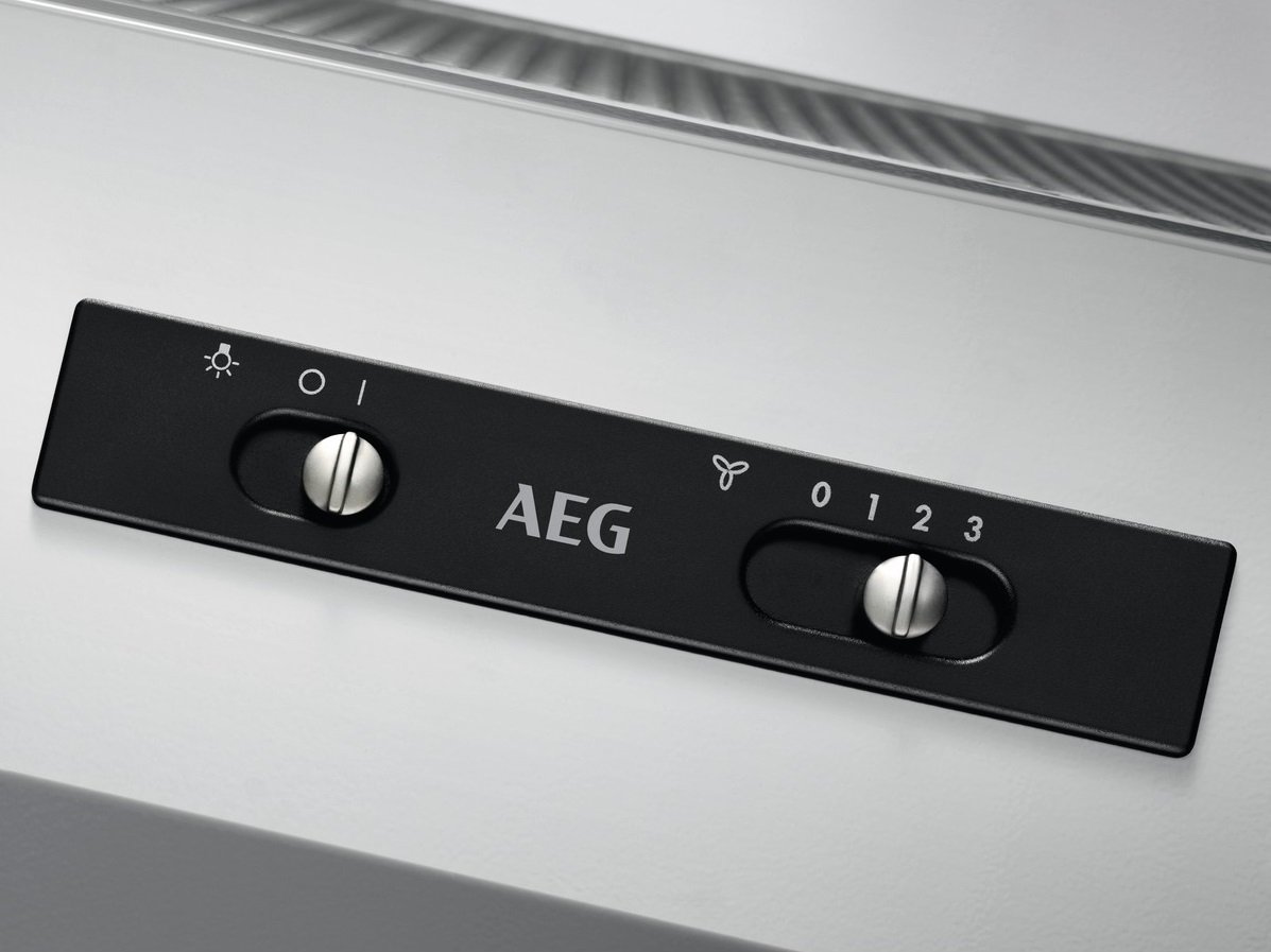 AEG DEB1621S Dunstabzugshaube (Einbau) / klappbar mit 3 Leistungsstufen / 59,8 cm Einbau Dunstabzugshaube / Vlies-Fettfilter / LED-Beleuchtung / 66,1 kWh pro Jahr / grau