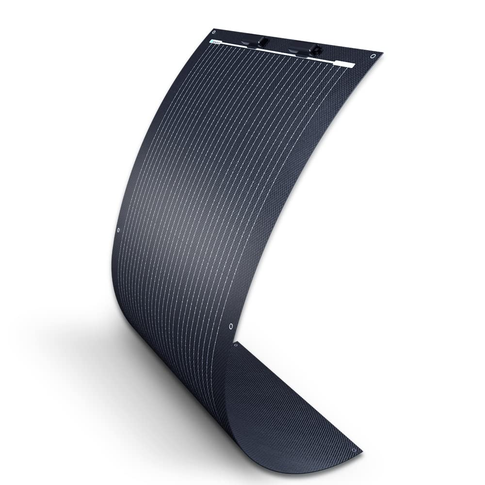 Renogy Pannello solare monocristallino flessibile da 100 W, 12 V, pannello solare fotovoltaico, nero, per camper, balconi, campeggiatori esterni e barche