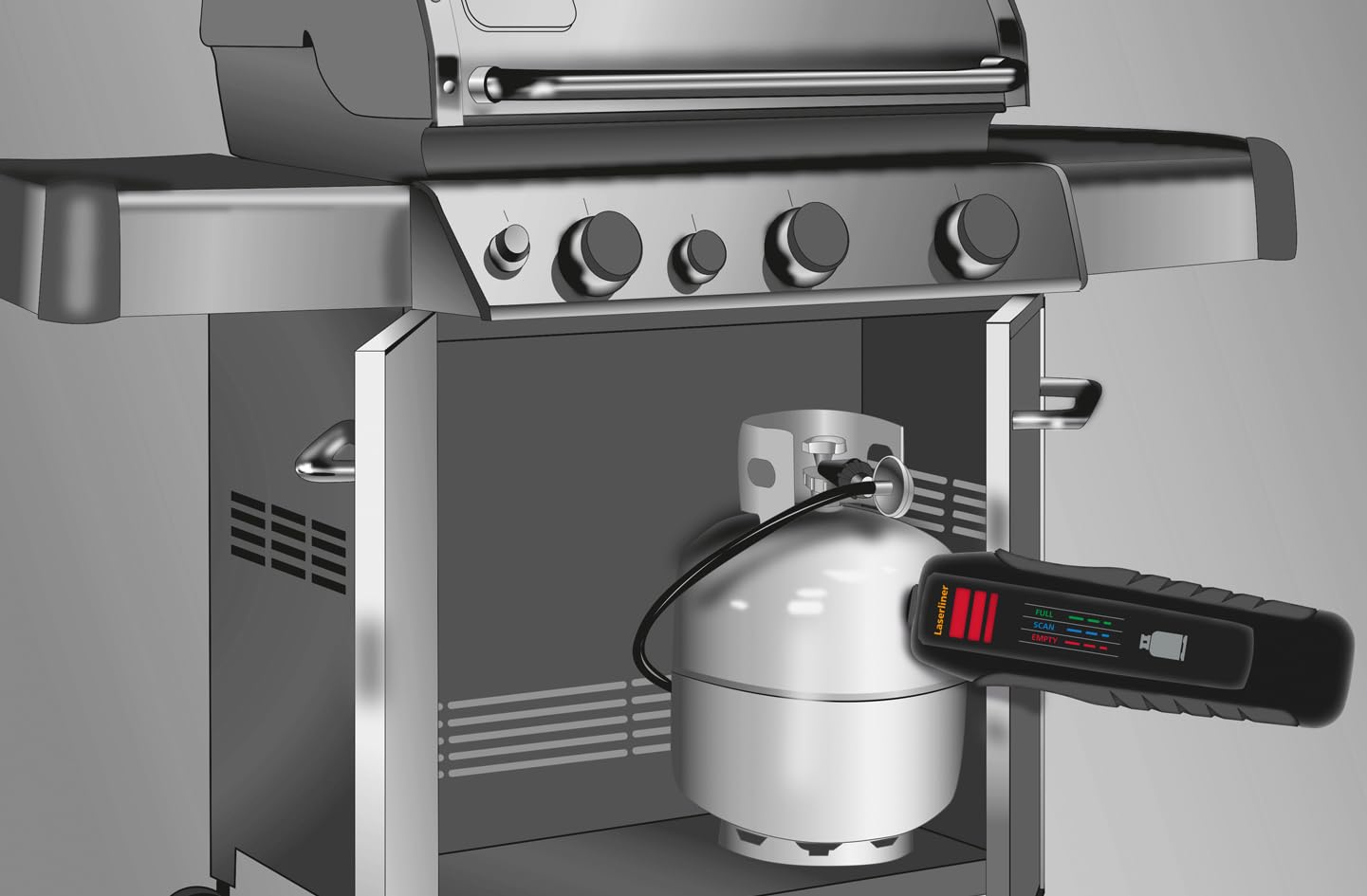 Laserliner BBQ-GasCheck, Messgerät für Gasflaschen Füllstandsanzeige