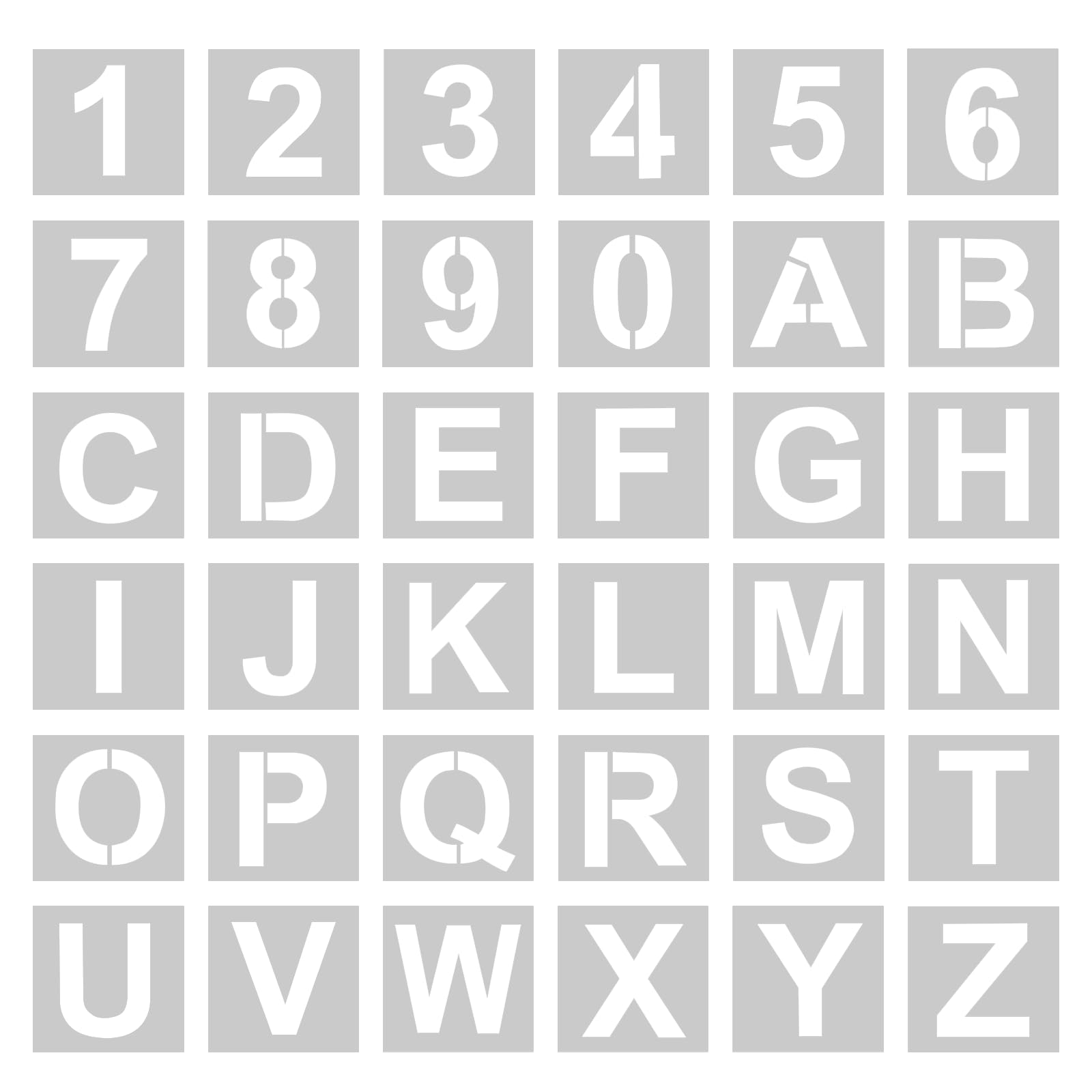 WISYOK 1 Inch 36 Pcs Letter Stencils and Numbers, Reusable Plastic Alphabet Art Craft Templates for Wood, Wall, Fabric, Rock, Signage,Cake,DIY