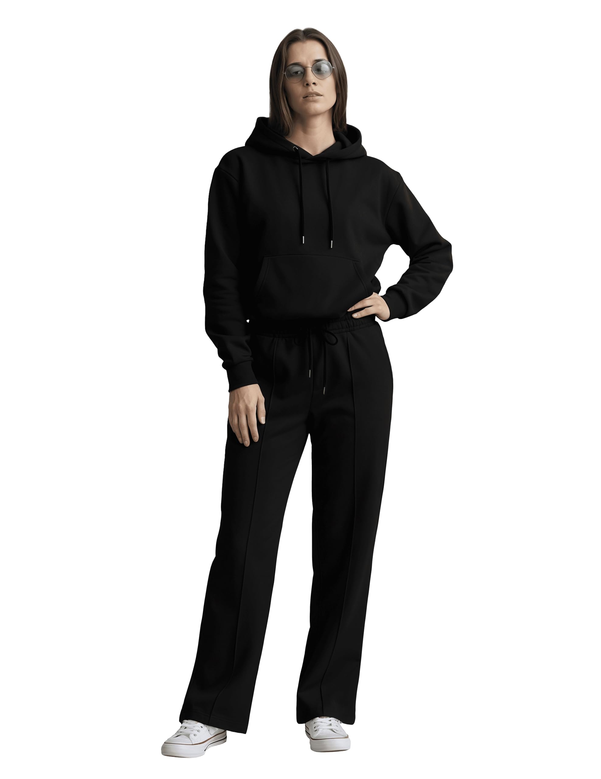 twinny zone Fleece Co-ord Set | Hooded Sweatshirt and Lower for Men Women (Set of 2 | 300 GSM | Hoodie+Lower1)-picture-13