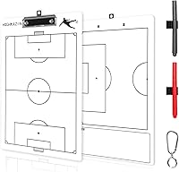 HIGHRAZON Soccer Coach Clipboard: Double-Sided Dry Erase Whiteboard, 14x9 Inch with Marker for Lineups & Tactics