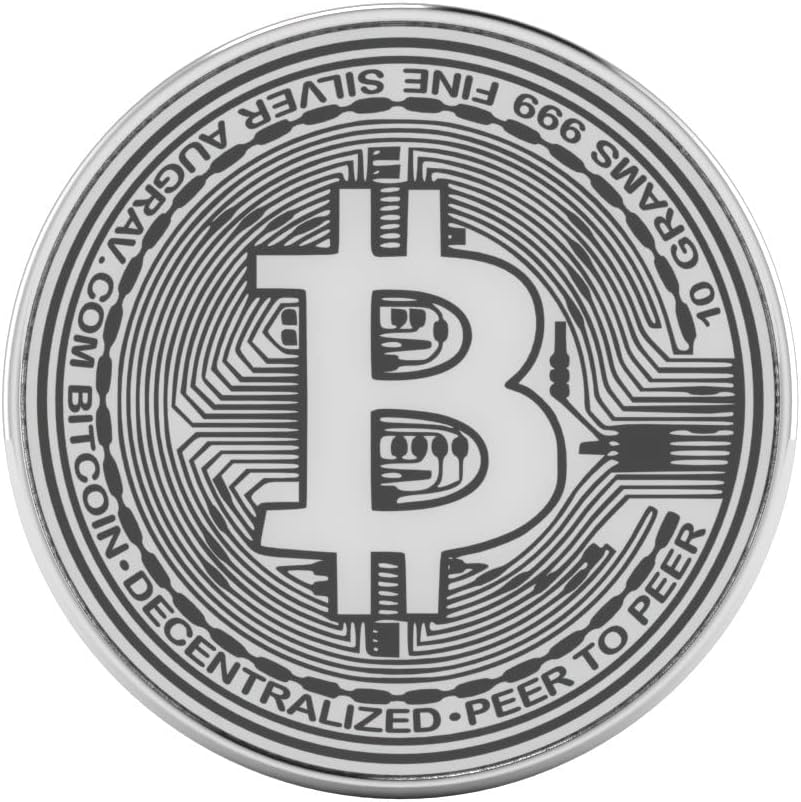 AuGrav Jewels Bitcoin Ethereum Crypto 999 Pure Silver Toss Coin
