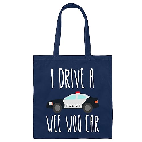 Police Officer Gift Funny Tote Bag Perfect Grad Gift for Cops Navy Black Multicolor Canvas Tote Bag