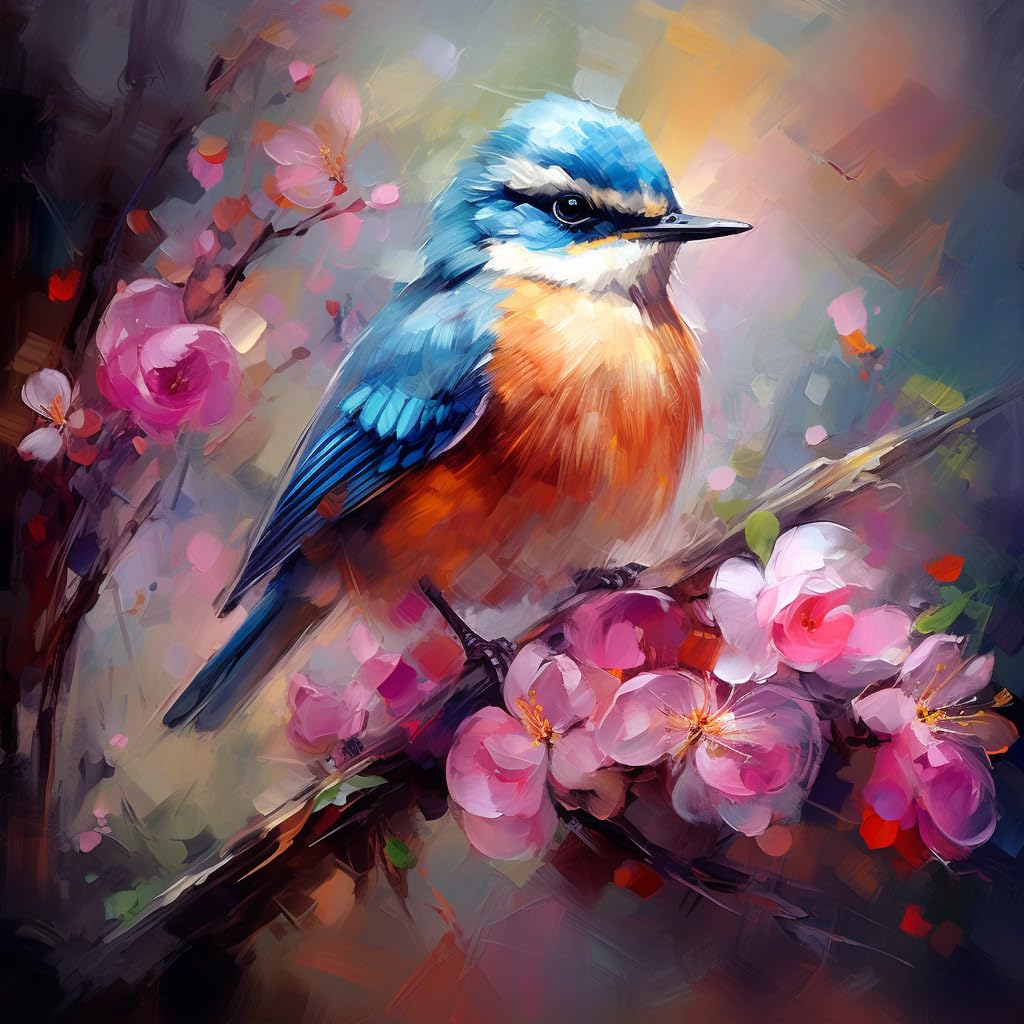 Moohue 14CT Counted Cross Stitch Kits for Adults Animals Bird and Flowers Stamped Cross Stitch Kits for Adults Clearance Cross Stitch Patterns (Bird and Flowers)