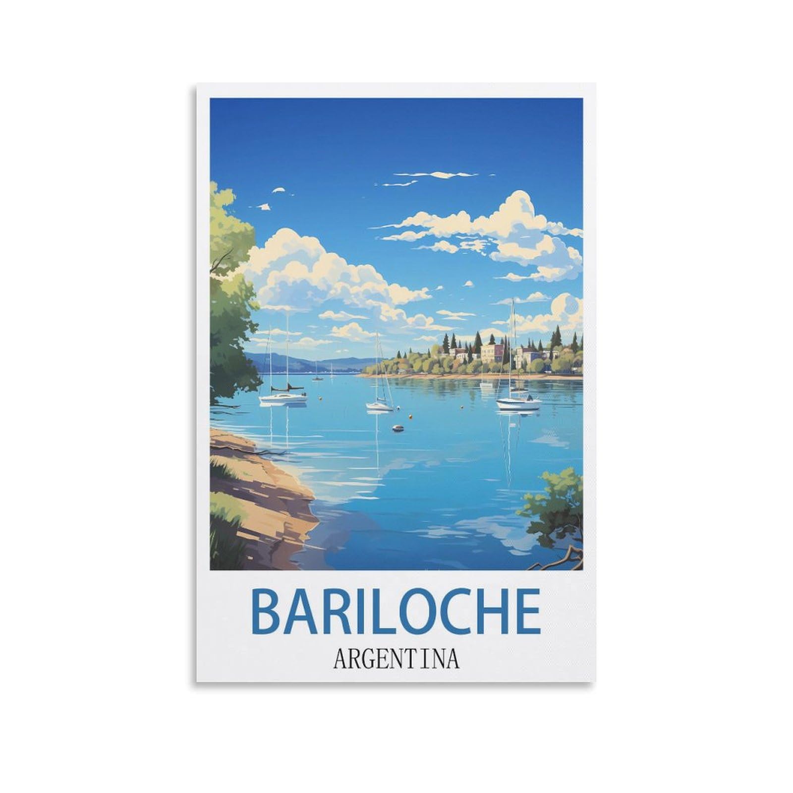 EZMLFA Diamond Art Kits Adults,Bariloche Argentina,5D DIY Diamond Art Kits for Beginners Round Full Drill Diamond Painting for Home Wall Decoration Gift 30x40cm