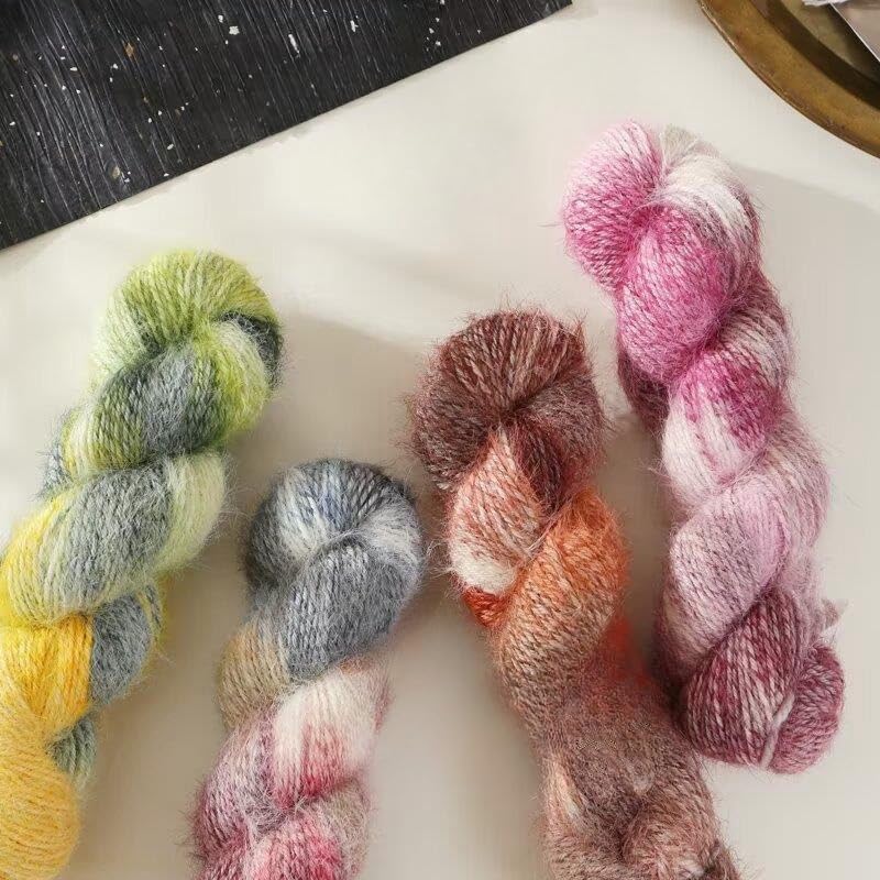 Hilo de Lana Degradado 4x100 g, Ideal para Tejer a Mano, para Tejer Bufandas, suéteres, Gorros, Mantas y decoración del hogar