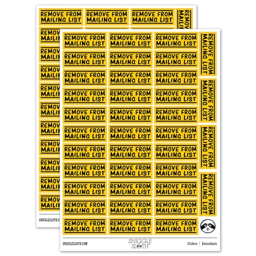 Remove from Mailing List Sticker Pack - Matte Finish -