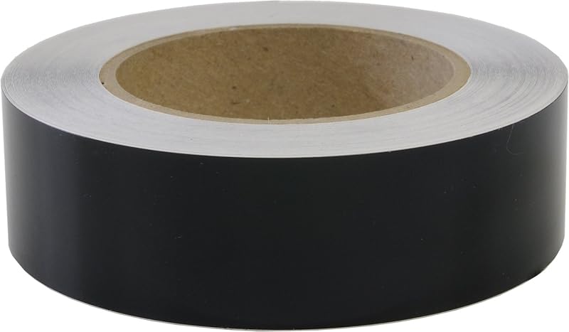 Fita de friso automotivo listrado sólido Linear Designs em vinil preto – 2,54 cm x 15,24 m
