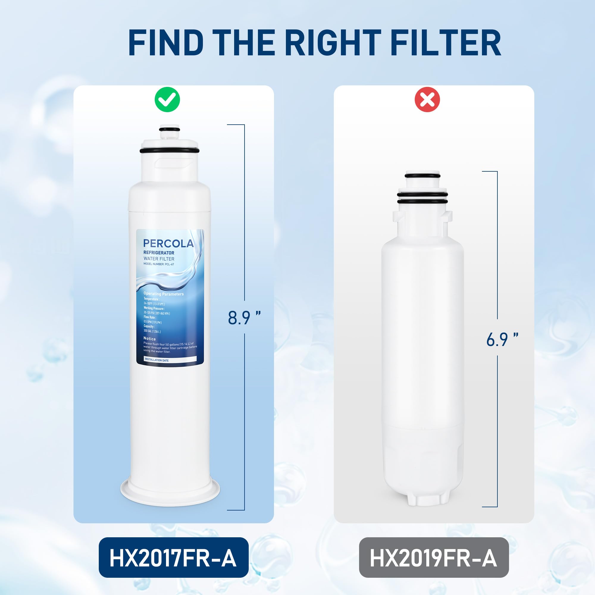 HX2017FR-A/HX2017F-A/HRF266N6CSE1 Wasserfilter, 3er-Pack