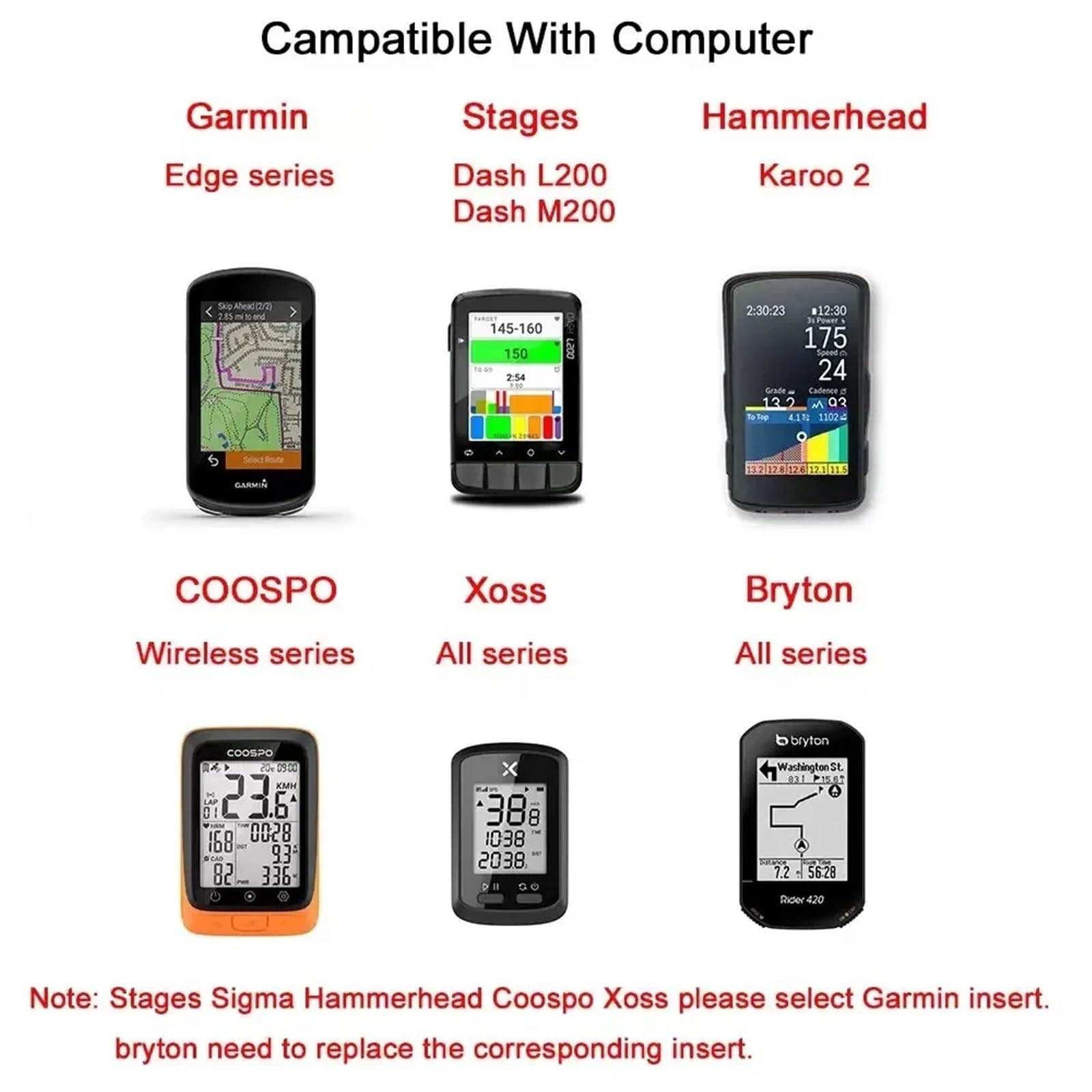 6 paia di supporti regolabili per manubrio del computer da bicicletta, per mountain bike, bici da strada, cronometro, GPS, bici da strada (misto)