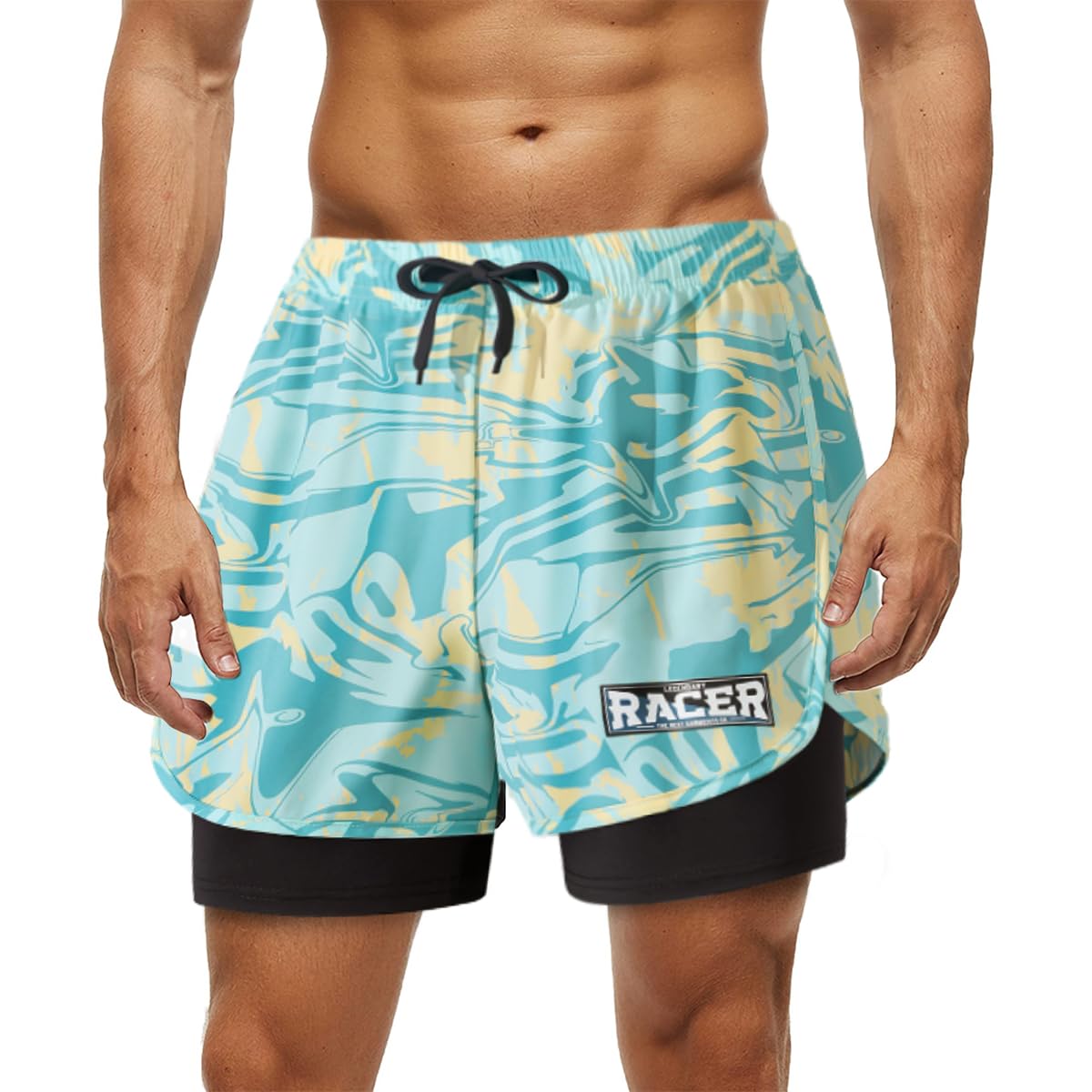 OptifitSwimming Trunk for Men, Elastic Double Layer Swimming Costume