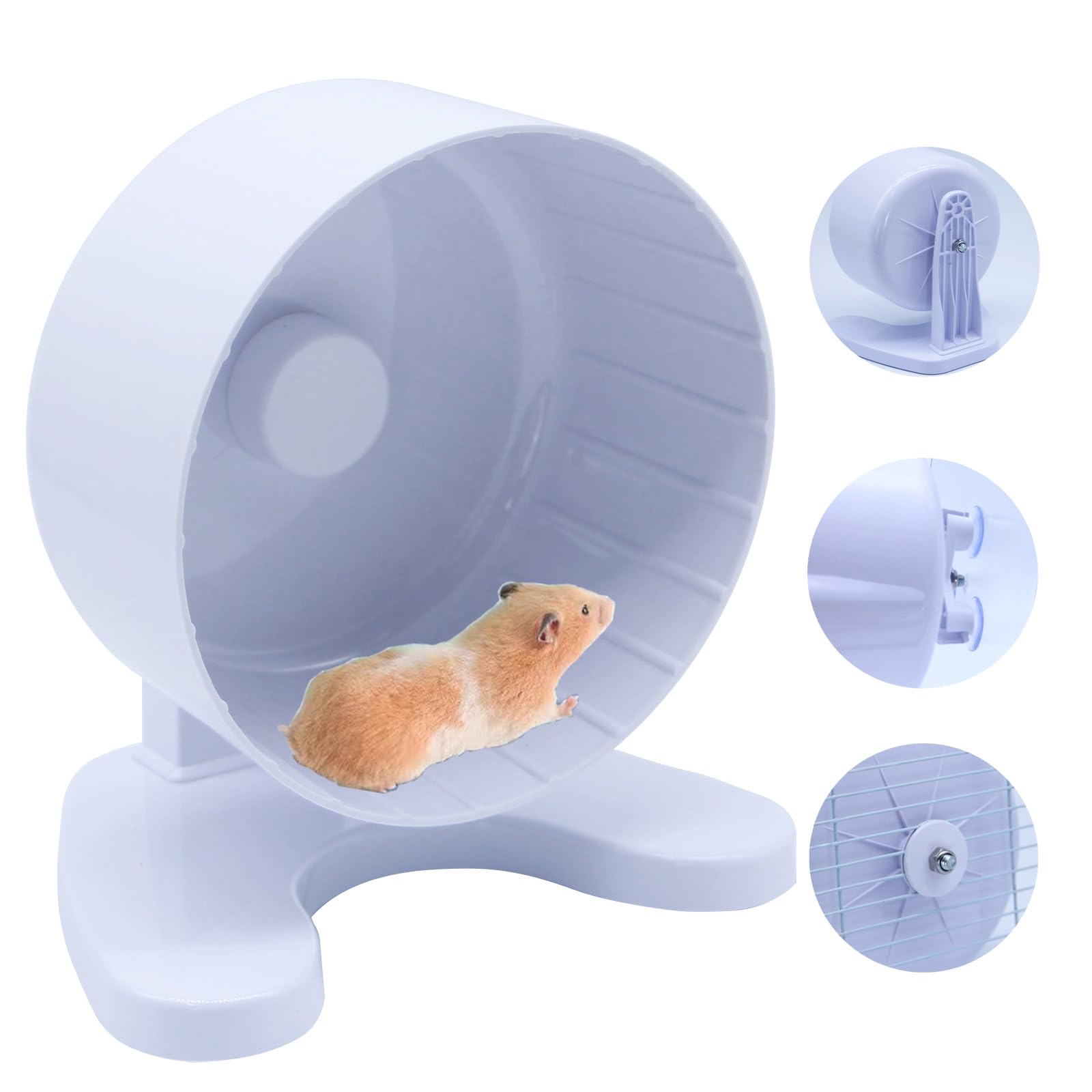 Hamster Wheel, 6.5" Super-Silent Exercise Wheels, Dual-Bearings Quiet Spinner Running Wheels, 3 Installation Methods, Fits Any Hamster Cage, Hamsters Toy for Dwarf Hamsters, Gerbils, and Small Pets.