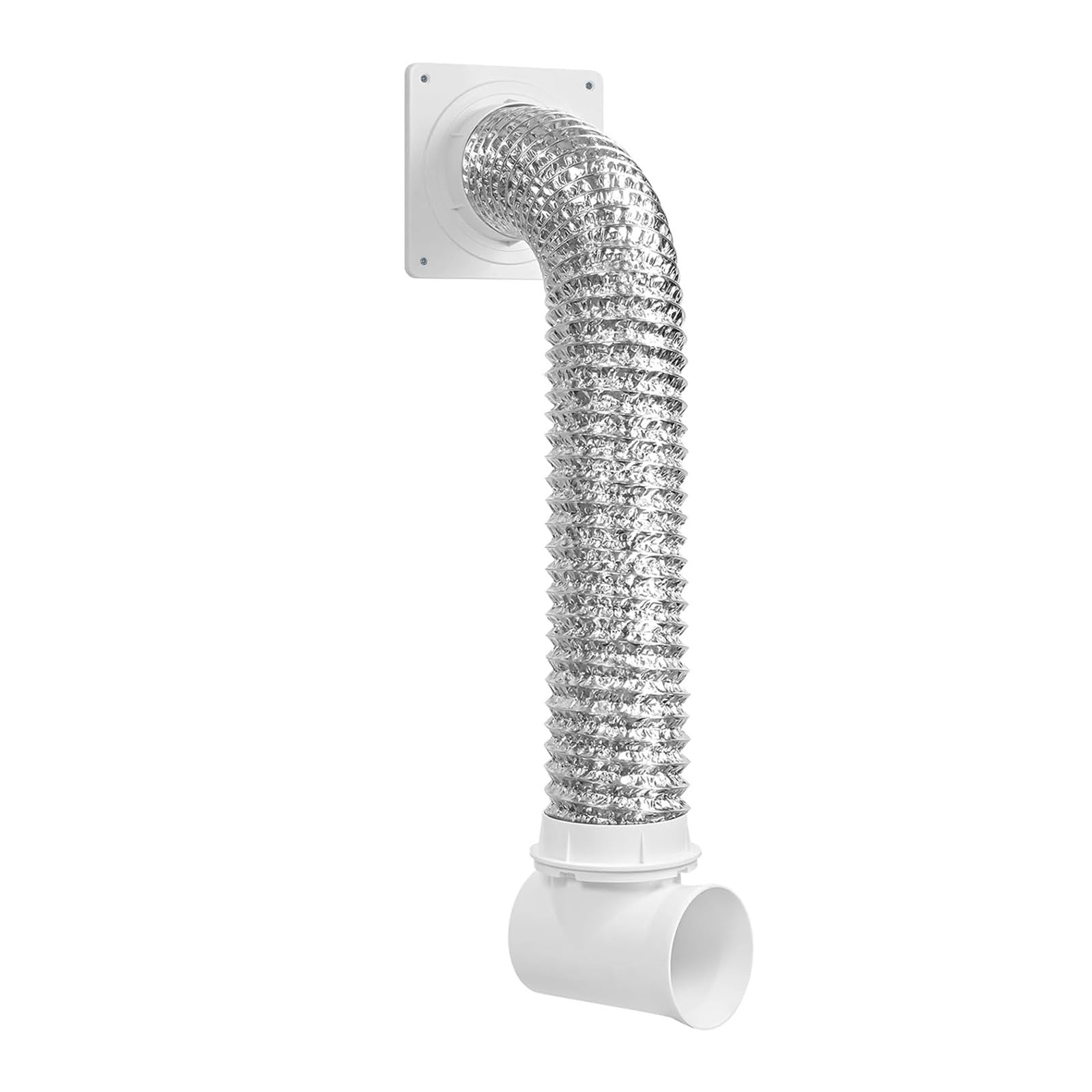 Adaptador de ventilación para secadora con codo rígido antiaplastamiento