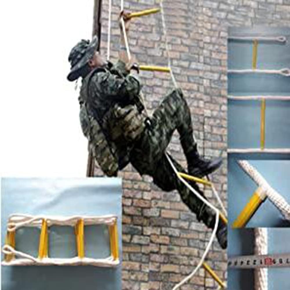 Drabina linowa ewakuacyjna 2-6 warstw drabiny ewakuacyjnej z hakiem, awaryjna ognioodporna drabina Szybkie wdrożenie(15m/49ft)