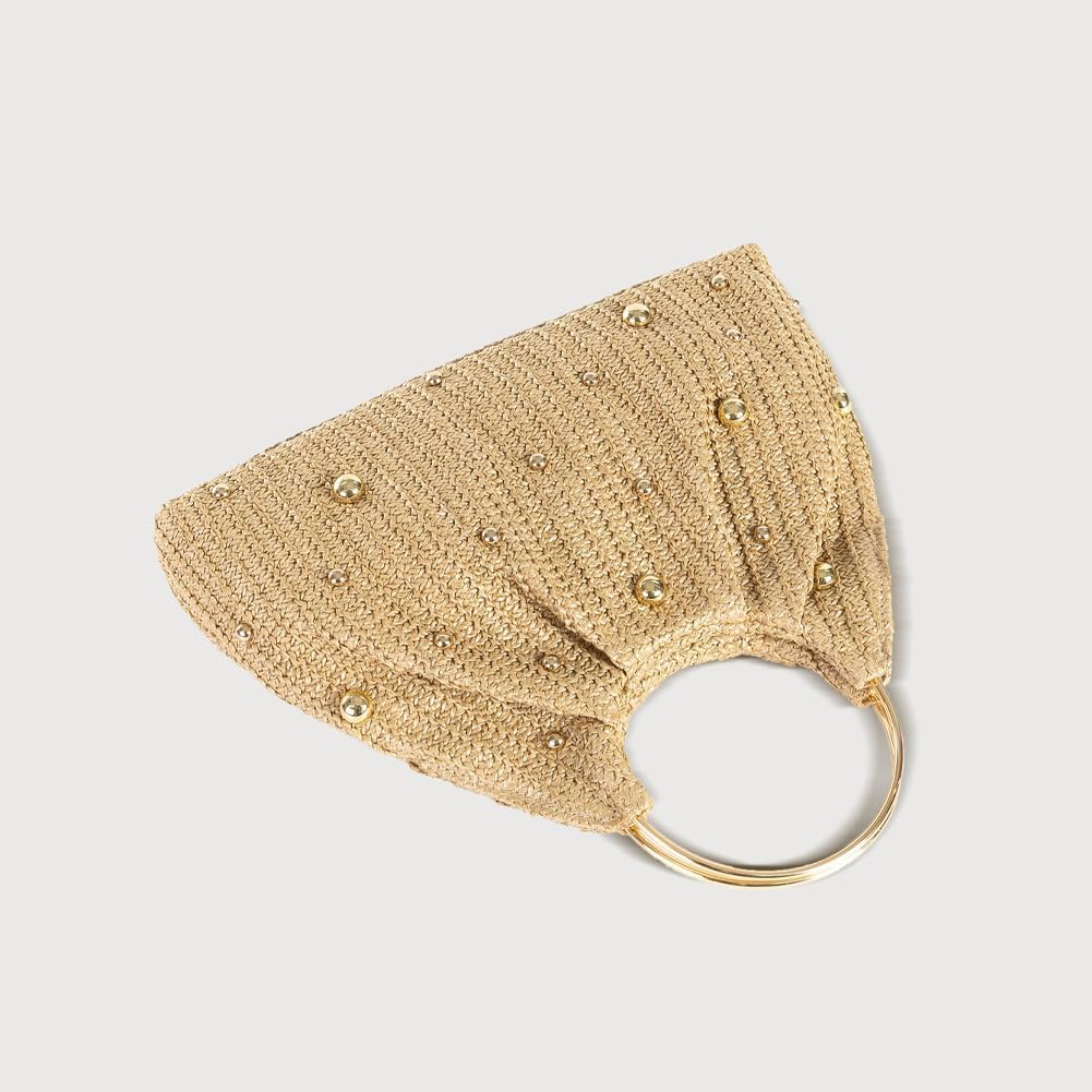 Chic Straw Clutch Purses for Women Top Handle Summer Bag Ideal Vacation Handbags Beach Woven Bag - Image 4