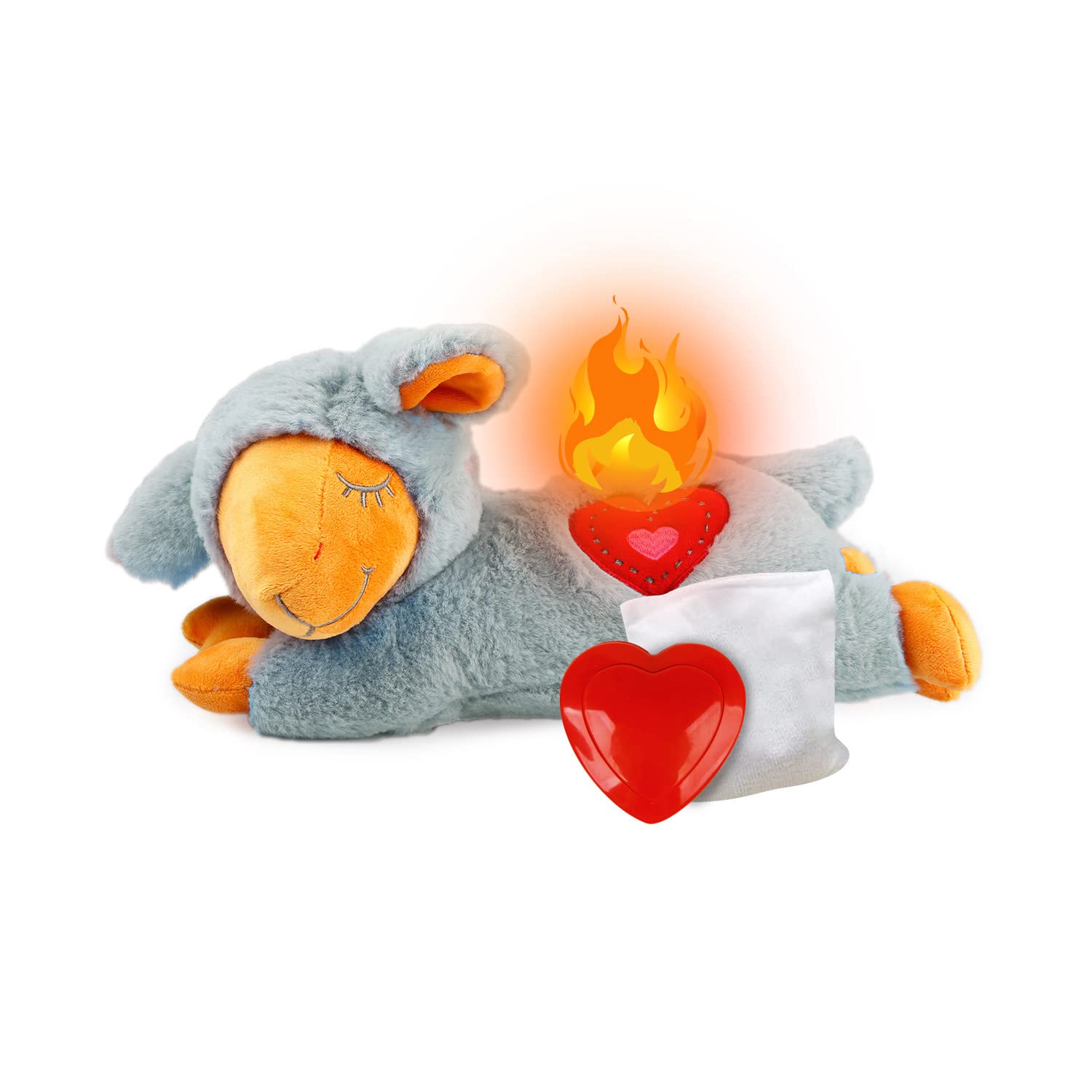 ALL FOR PAWS Little Buddy Heartbeat Toys for Puppy, Dog Snuggle Sheep