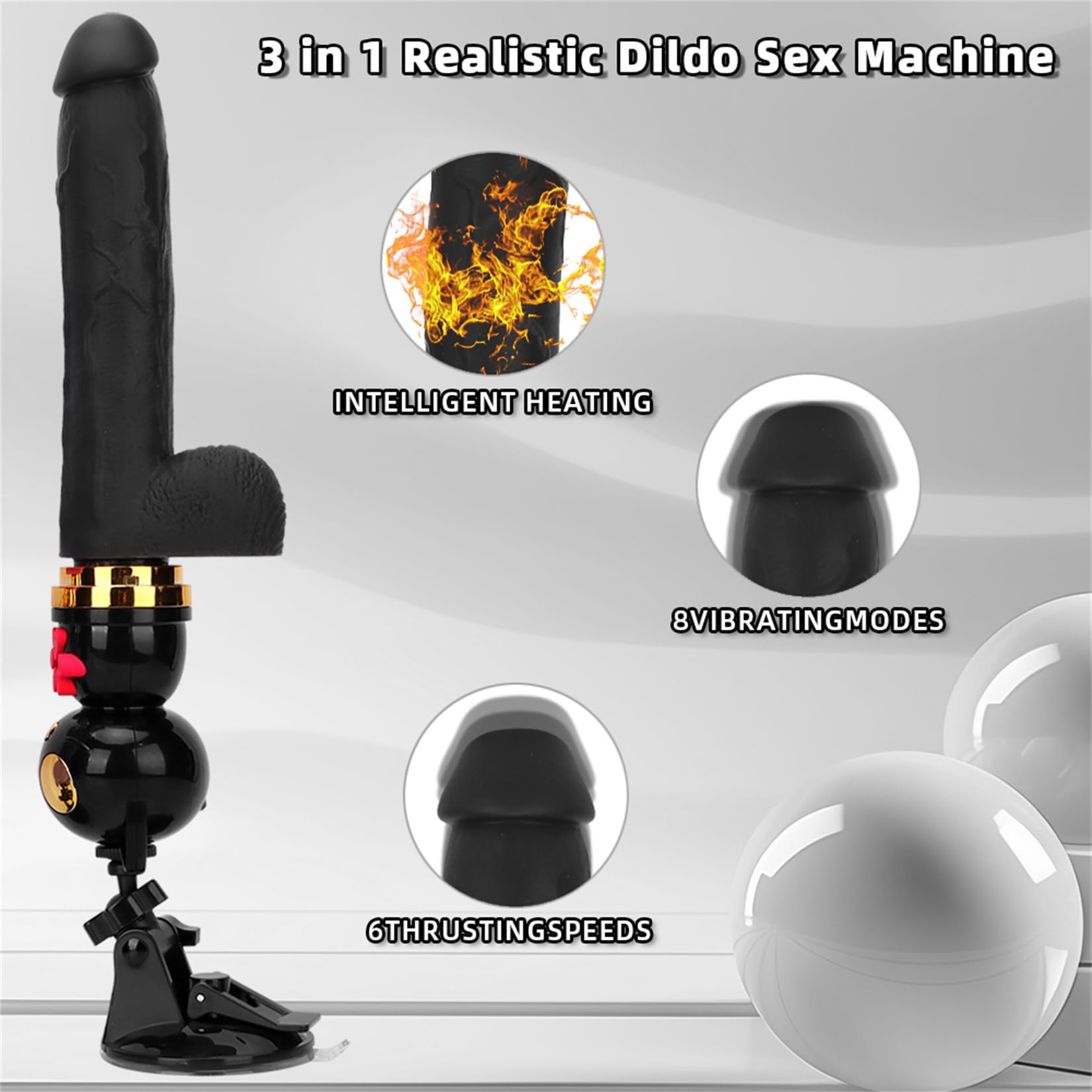Realistische Dildo Automatisch Sexmaschine mit 6 Stossfunktion und 8  Vibrationsmodi, Fickmaschine Dildo Vibrator Stossfunktion G-Punkt  Stimulation Anal Vibratoren Sexspielzeug fr Frauen Mnner,Black :  Amazon.de: Drogerie & Krperpflege